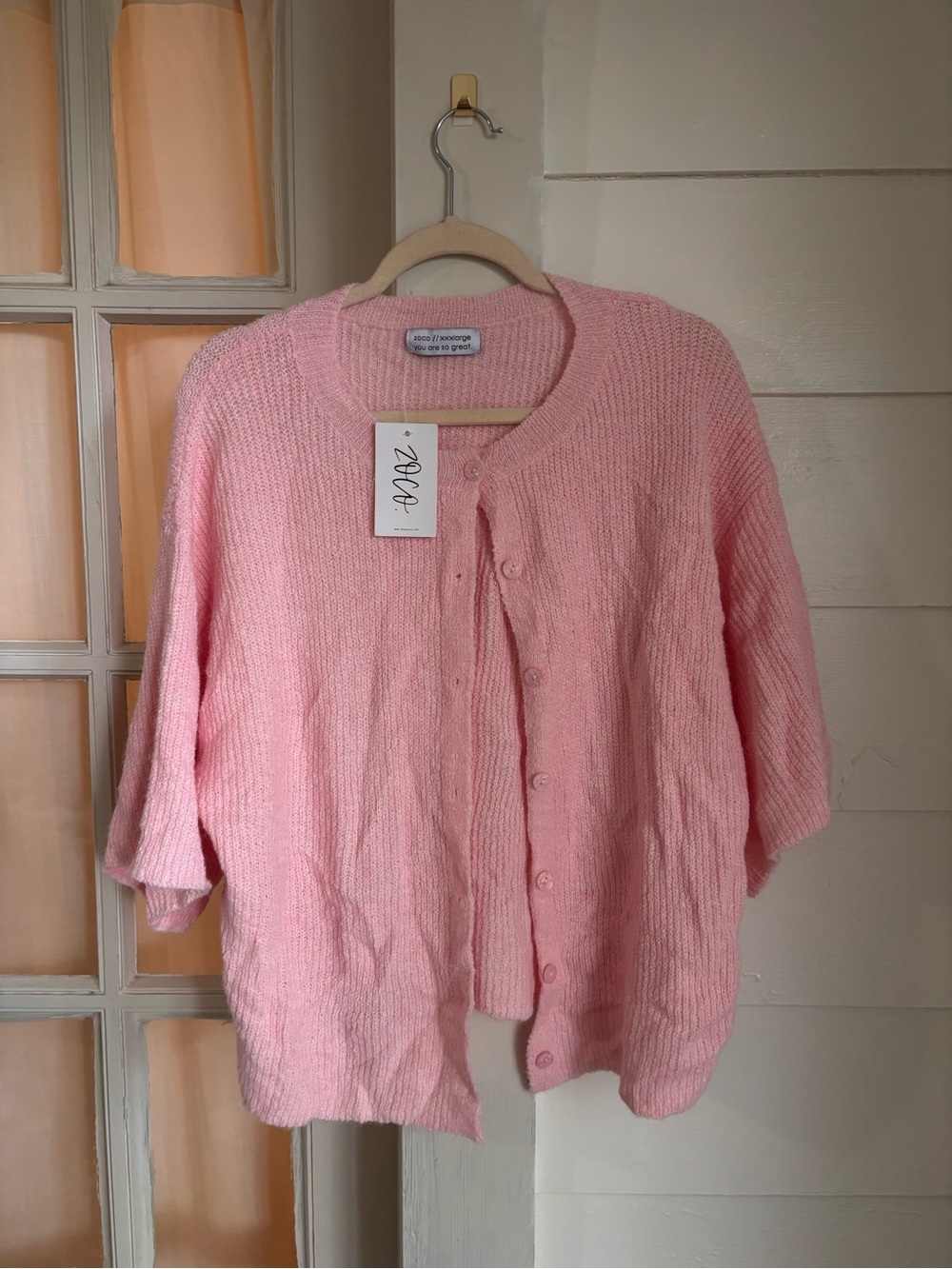 Cozy Pink Button-Front Cardigan Sweater